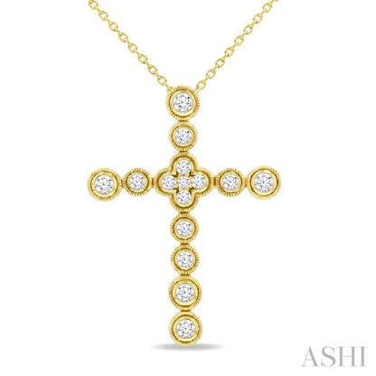 Bubble Cross Diamond Fashion Pendant