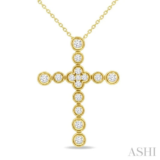 Bubble Cross Diamond Fashion Pendant