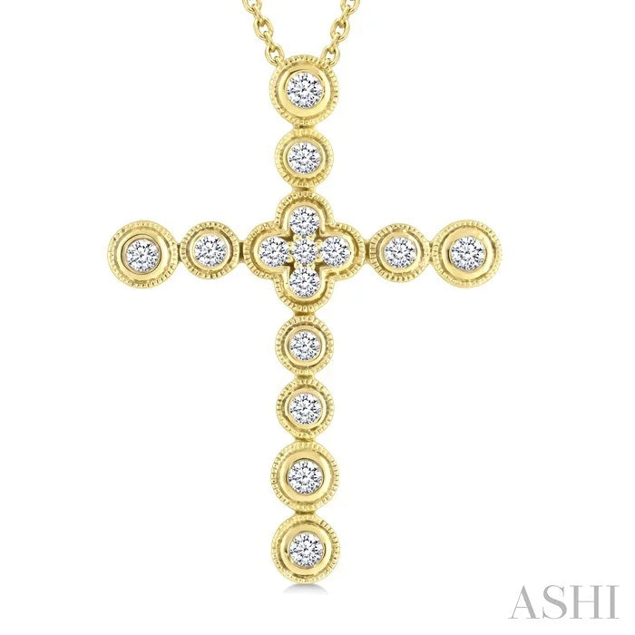 Bubble Cross Diamond Fashion Pendant