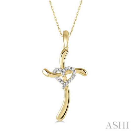 Cross & Heart Shape Diamond Fashion Pendant