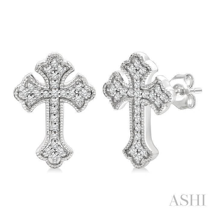 Cross Petite Diamond Fashion Earrings