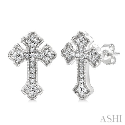 Cross Petite Diamond Fashion Earrings