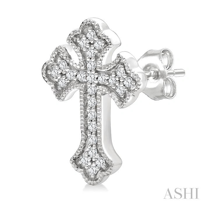 Cross Petite Diamond Fashion Earrings