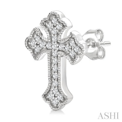 Cross Petite Diamond Fashion Earrings
