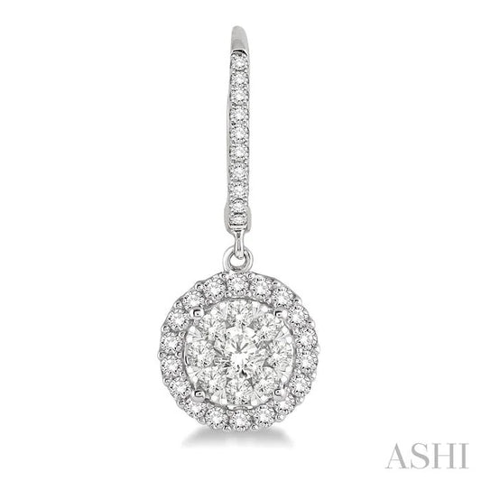 Round Shape Halo Lovebright Essential Diamond Earrings