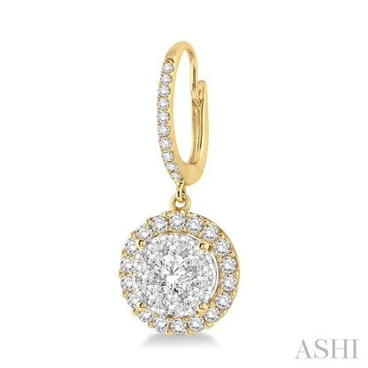 Round Shape Halo Lovebright Essential Diamond Earrings