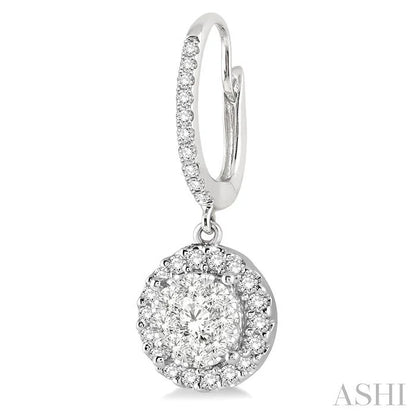 Round Shape Halo Lovebright Essential Diamond Earrings