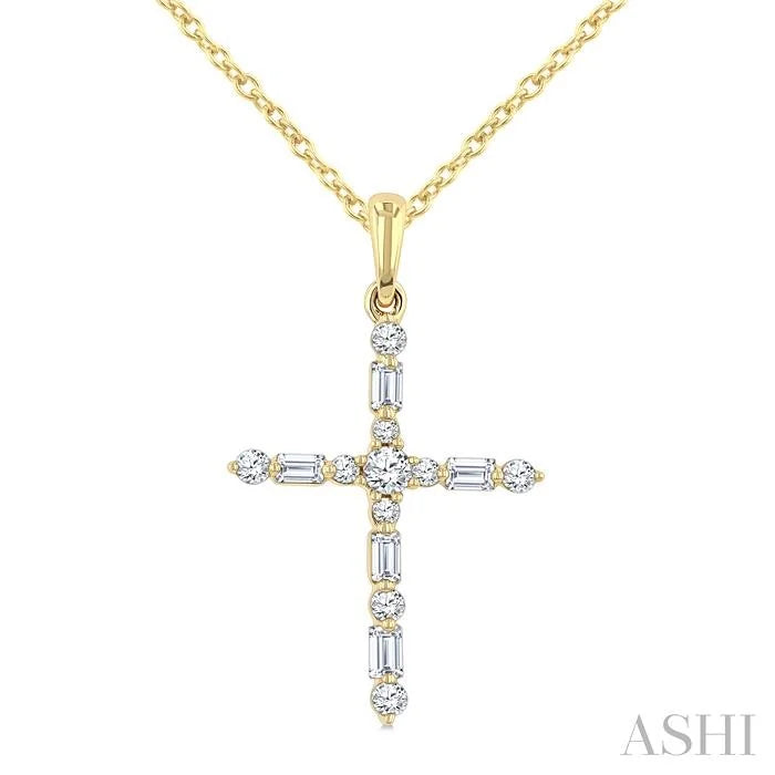Cross Baguette Diamond Fashion Pendant