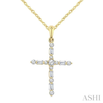 Cross Baguette Diamond Fashion Pendant