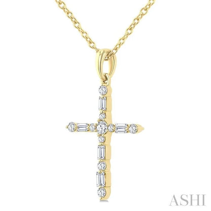 Cross Baguette Diamond Fashion Pendant