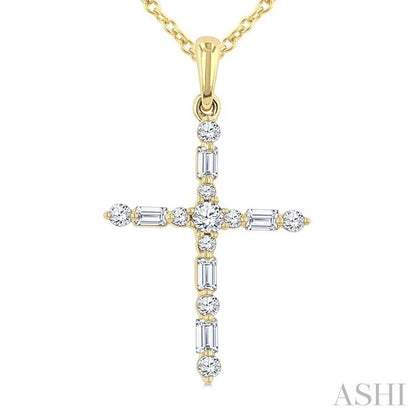 Cross Baguette Diamond Fashion Pendant