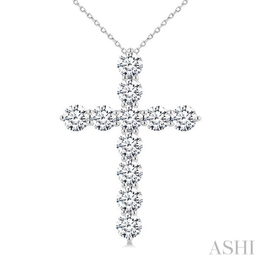 11 Stone Cross Diamond Fashion Pendant