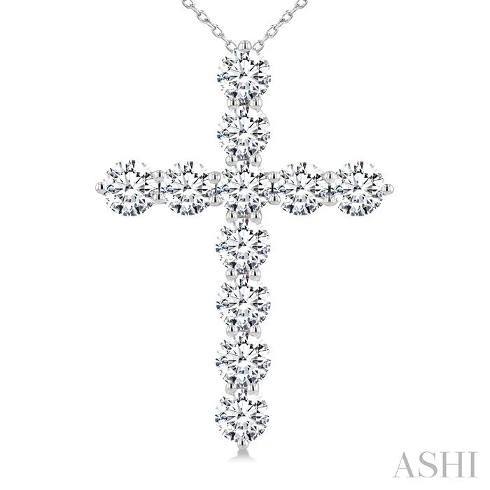 11 Stone Cross Diamond Fashion Pendant