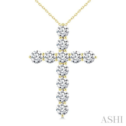 11 Stone Cross Diamond Fashion Pendant