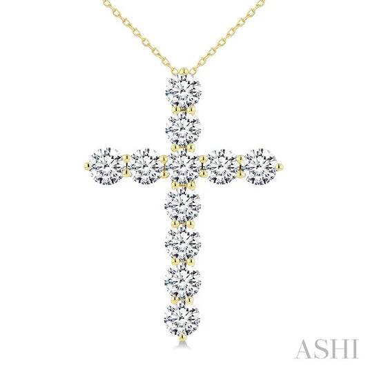 11 Stone Cross Diamond Fashion Pendant