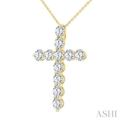11 Stone Cross Diamond Fashion Pendant