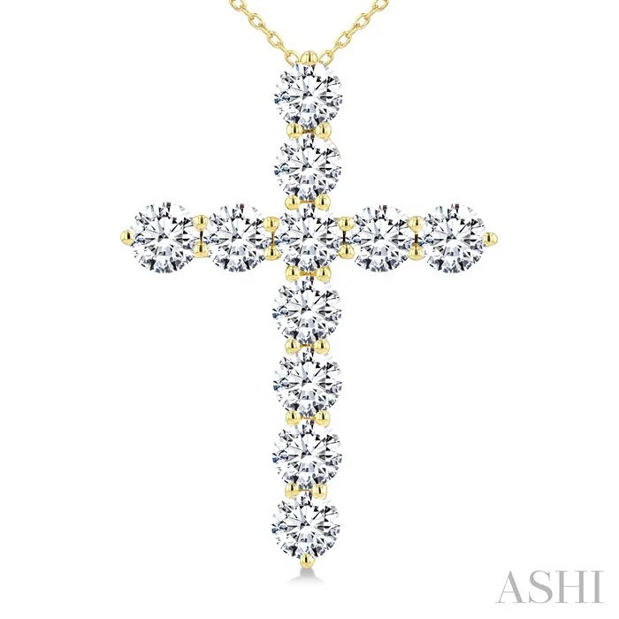 11 Stone Cross Diamond Fashion Pendant