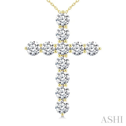 11 Stone Cross Diamond Fashion Pendant
