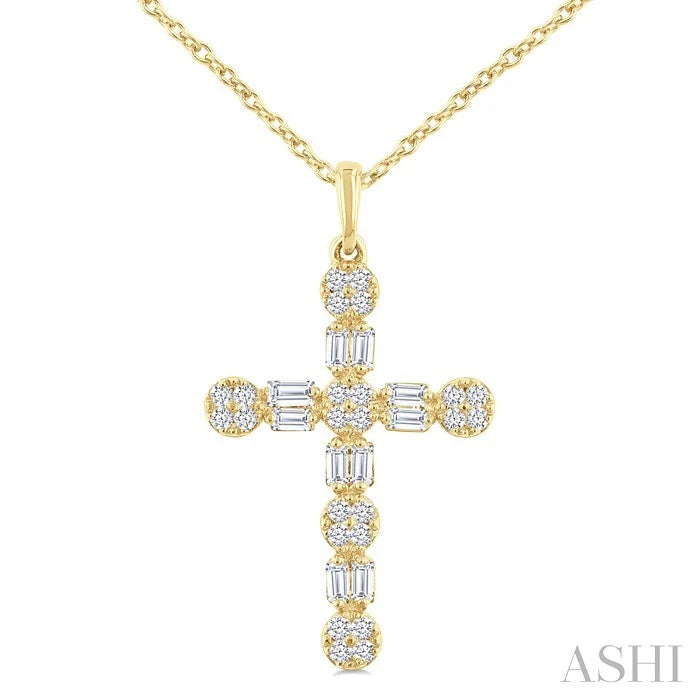 Cross Baguette Diamond Fashion Pendant