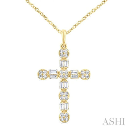 Cross Baguette Diamond Fashion Pendant
