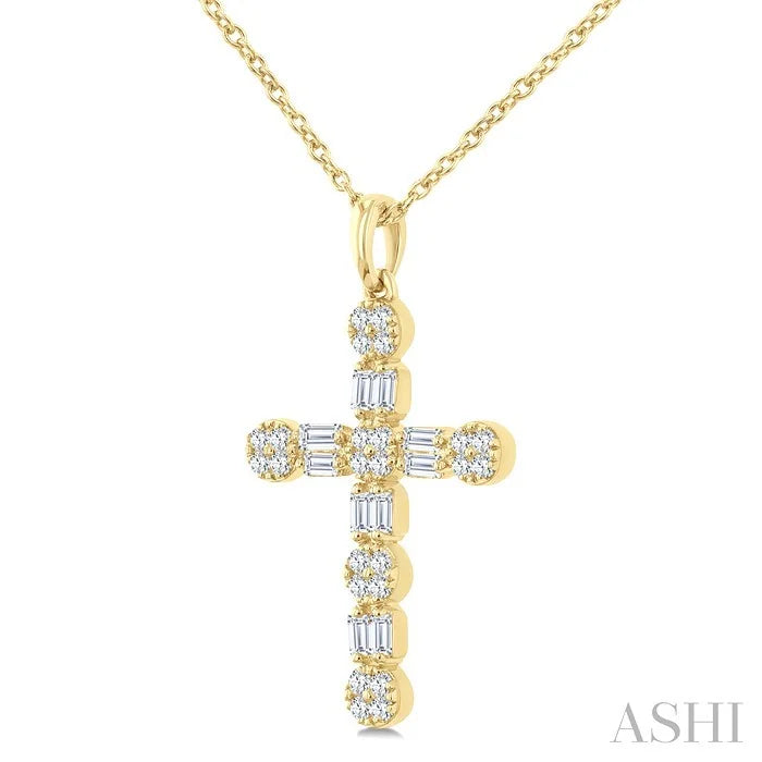 Cross Baguette Diamond Fashion Pendant