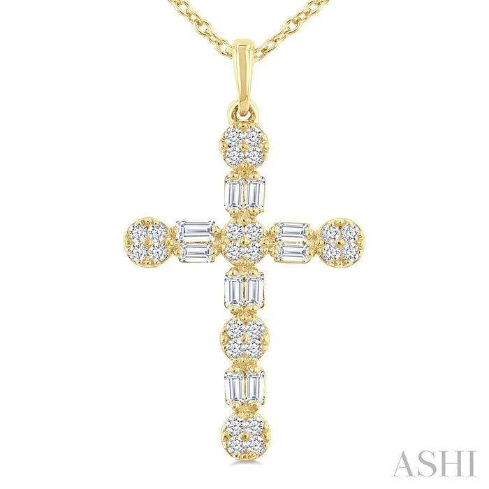 Cross Baguette Diamond Fashion Pendant