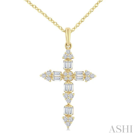Cross Baguette Diamond Fashion Pendant