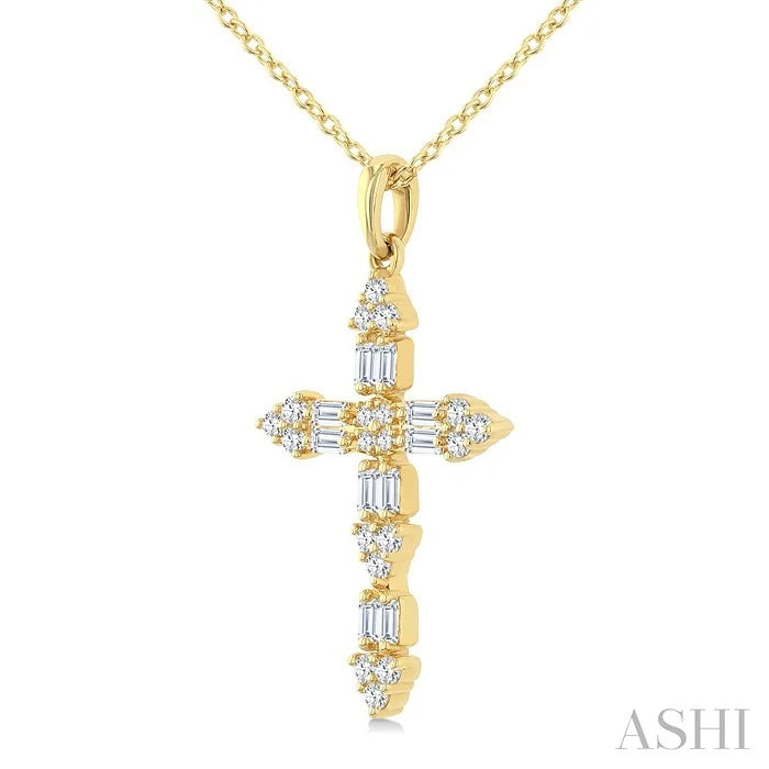 Cross Baguette Diamond Fashion Pendant