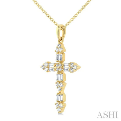 Cross Baguette Diamond Fashion Pendant
