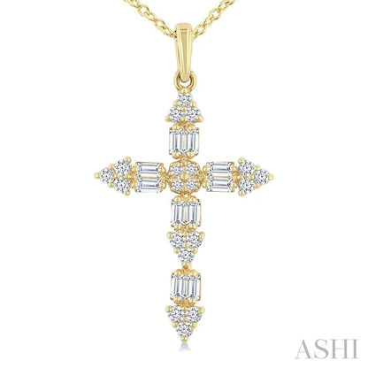 Cross Baguette Diamond Fashion Pendant