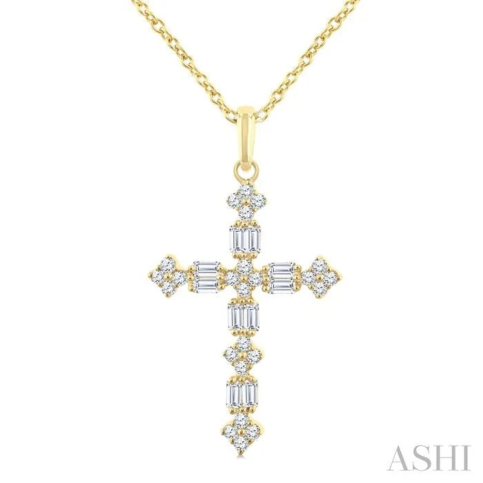 Cross Baguette Diamond Fashion Pendant