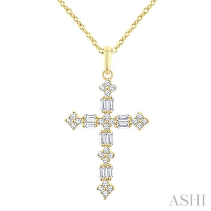 Cross Baguette Diamond Fashion Pendant