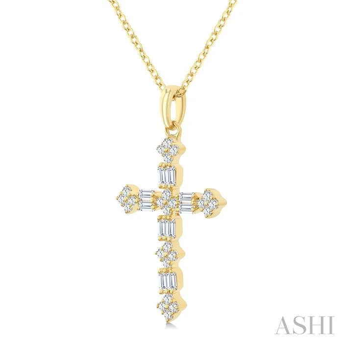 Cross Baguette Diamond Fashion Pendant