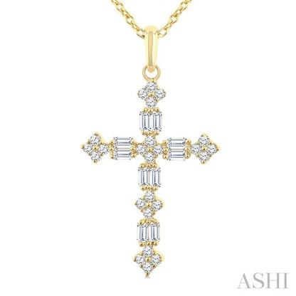 Cross Baguette Diamond Fashion Pendant