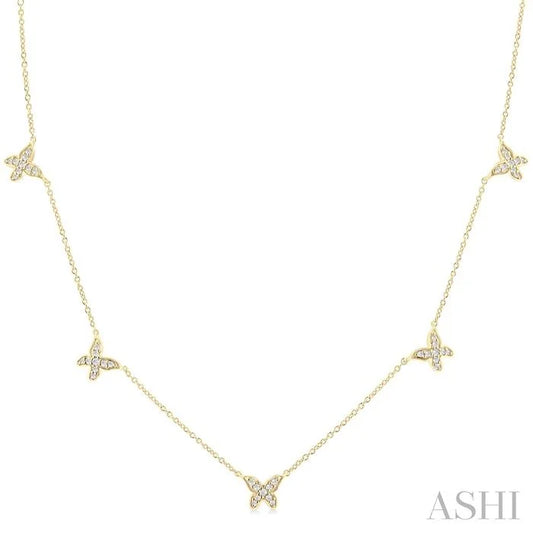 Butterfly Diamond Station Necklace