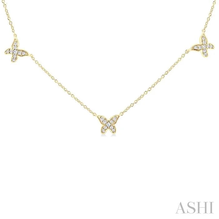 Butterfly Diamond Station Necklace