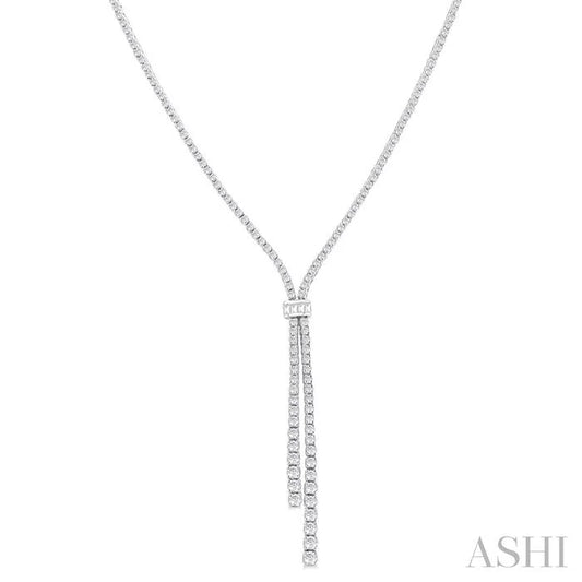 Split Diamond Lariat Y Necklace