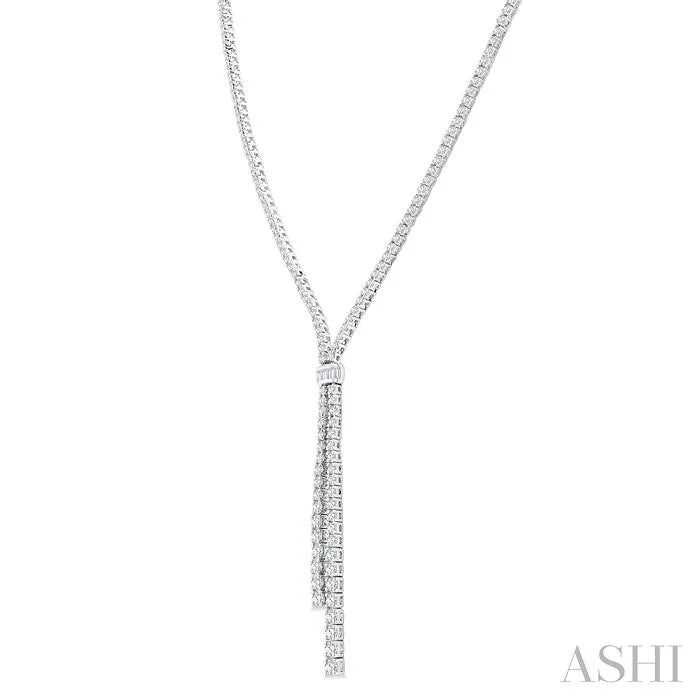 Split Diamond Lariat Y Necklace