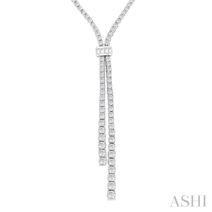 Split Diamond Lariat Y Necklace