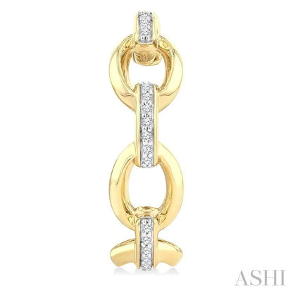 Bold Oval Shape Link Diamond Fashion Hoop Earrings