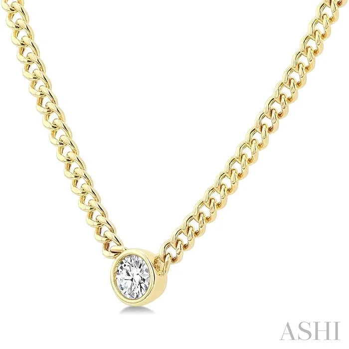 Round Shape Curb & Cuban Diamond Fashion Necklace