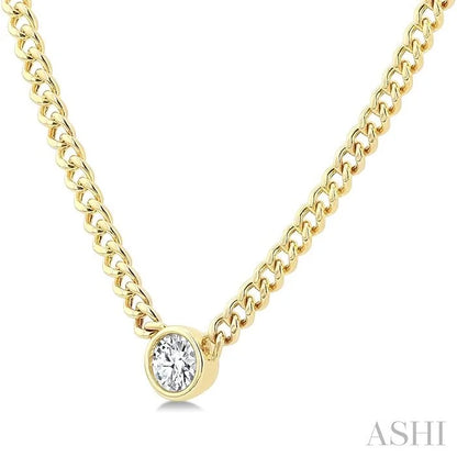 Round Shape Curb & Cuban Diamond Fashion Necklace
