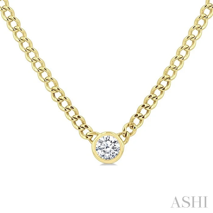 Round Shape Curb & Cuban Diamond Fashion Necklace