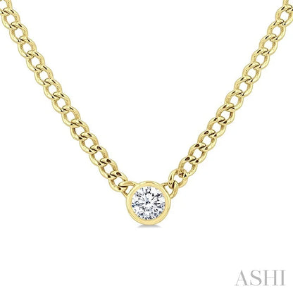 Round Shape Curb & Cuban Diamond Fashion Necklace