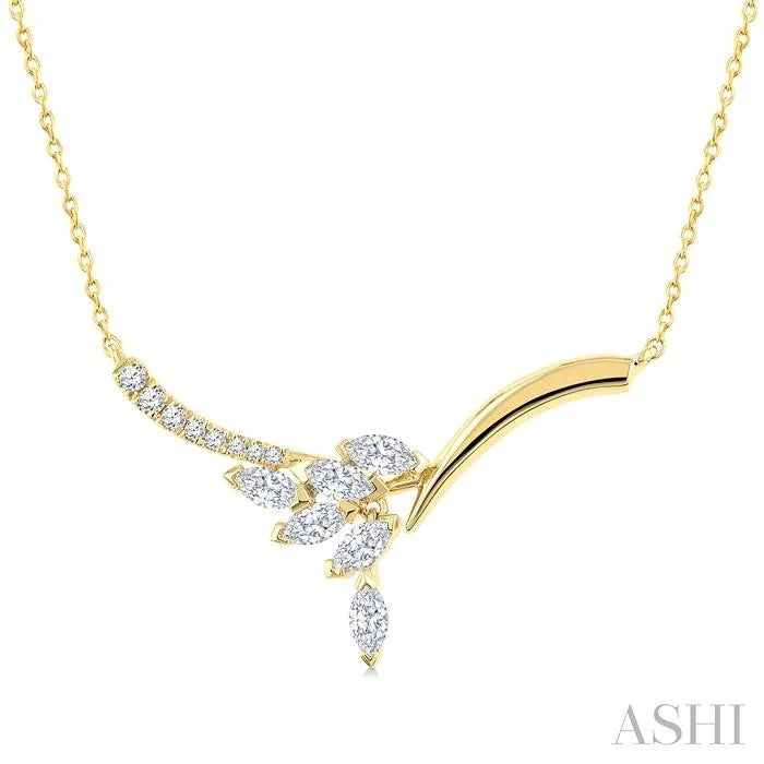 Floral Drop Diamond Fashion Necklace