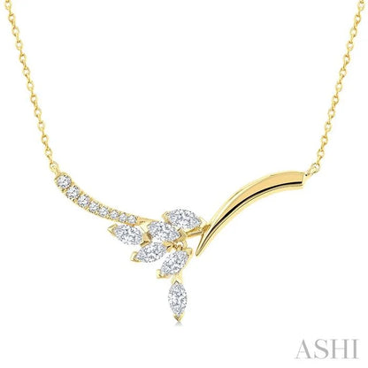 Floral Drop Diamond Fashion Necklace