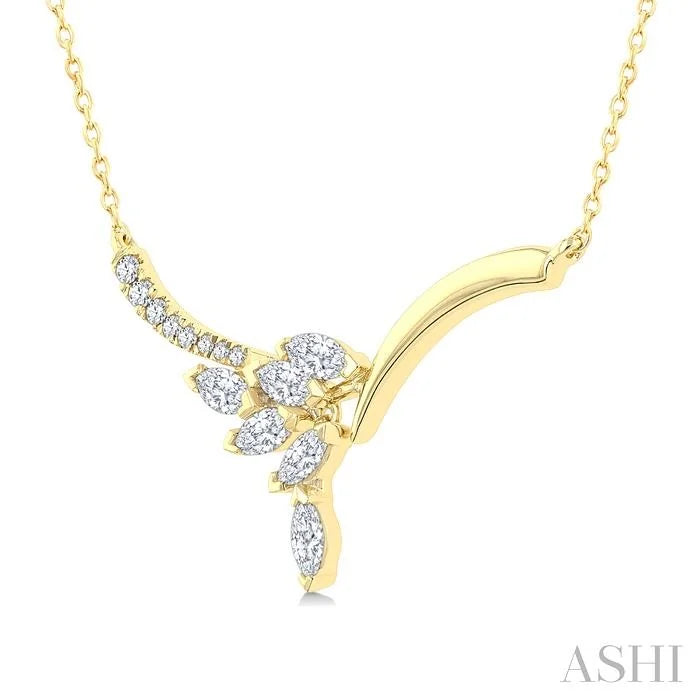 Floral Drop Diamond Fashion Necklace