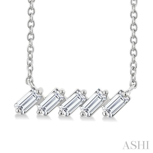 Baguette Diamond Bar Necklace