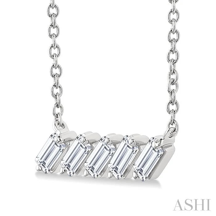 Baguette Diamond Bar Necklace