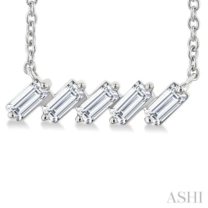 Baguette Diamond Bar Necklace